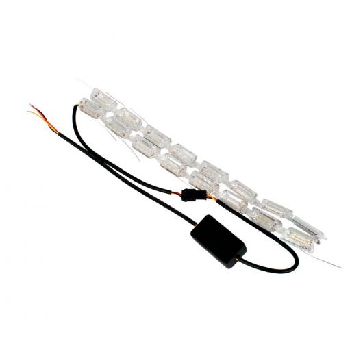 2個 16SMD アンバーシーケンシャル フロー フレキシブル LED