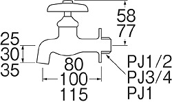 三栄水栓/SANEI 横水栓 Y10J-13 JAN：4973987409004 - 3,047円