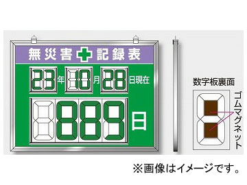 ユニット/UNIT デジタル数字型無災害記録表 数字板脱着式 品番：867-19